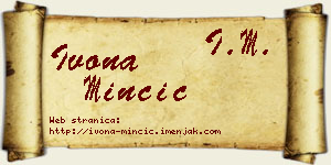 Ivona Minčić vizit kartica